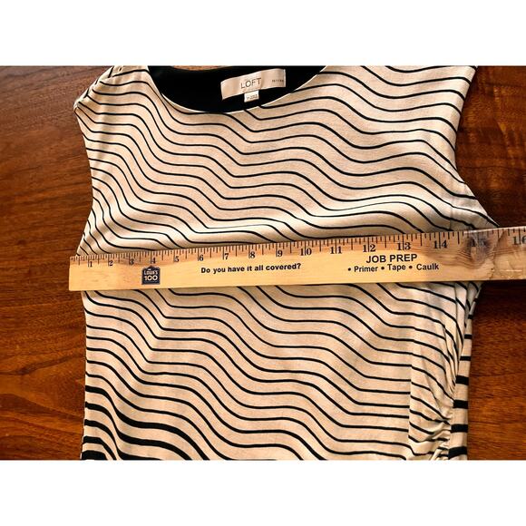 Ann Taylor LOFT Petite Small Dress Sleeveless KNEE Black Lined Knit Stretchy SP - Picture 6 of 8